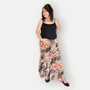 METFO WEAR WOMENS LARGE EARTH TONE MAXI SKIRT